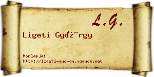Ligeti György névjegykártya